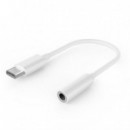 Adaptador de Audio Gembird USB-C Macho a Jack de Audio 3.5mm (Blanco) A-CM-3.5F-01