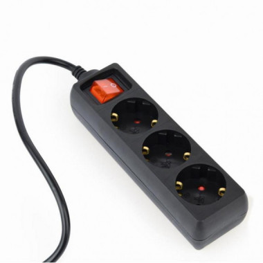 Regleta Gembird para UPS/SAI con 3 Enchufes Schuko, Protecci&oacute;n e Interruptor, Enchufe C14 (EG-PSU3-01)