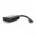 Adaptador Conversor Gembird USB-C Macho a HDMI Hembra 4K 30Hz Negro (A-CM-HDMIF-01)
