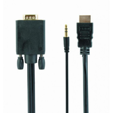 Cable Adaptador Conversor Gembird HDMI a VGA con Audio 1.8m Negro A-HDMI-VGA-03-6