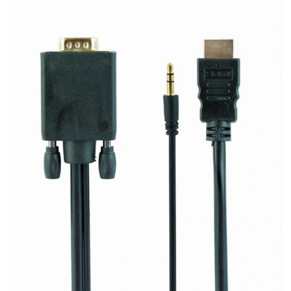 Cable Adaptador Conversor Gembird HDMI a VGA con Audio 1.8m Negro A-HDMI-VGA-03-6
