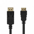 Cable Gembird DisplayPort Macho a HDMI Macho 1 Metro / 4K / Negro / CC-DP-HDMI-1M