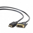 Cable Gembird DisplayPort Macho a DVI 24+1 Macho, 1.8m, Negro (CC-DPM-DVIM-6)