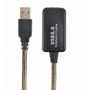 Cable Alargador USB 2.0 Activo con Amplificador Gembird 5m Negro UAE-01-5M