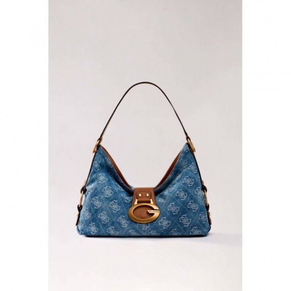 Camden Shoulder Bag Denim Logo  GUESS