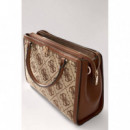 AUDREY LOGO GIRLFRIEND SATCHEL LATTE LOG