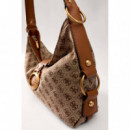 CAMDEN SHOULDER BAG LATTE LOGO/COGNAC