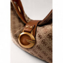 CAMDEN SHOULDER BAG LATTE LOGO/COGNAC