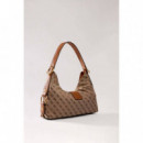CAMDEN SHOULDER BAG LATTE LOGO/COGNAC