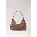 CAMDEN SHOULDER BAG LATTE LOGO/COGNAC