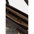 DIANA 3 COMP SATCHEL CHOCOLATE LOGO