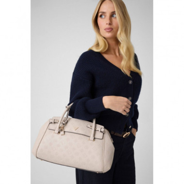 DIANA 3 COMP SATCHEL LIGHT TAUPE LOGO