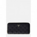 DIANA SLG LARGE ZIP AROUND BLACK LOGO
