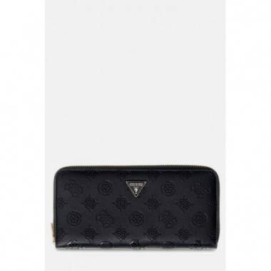 DIANA SLG LARGE ZIP AROUND BLACK LOGO