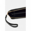 DIANA SLG LARGE ZIP AROUND BLACK LOGO