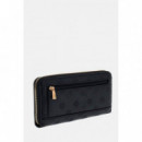 DIANA SLG LARGE ZIP AROUND BLACK LOGO