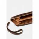 DIANA SLG LARGE ZIP AROUND CHOCOLATE LOG