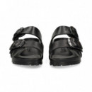 SANDALIA 2 HEBILLAS GRANDES GOMA NEGRO