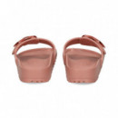 SANDALIA HEBILLAS GRANDES GOMA ROSA