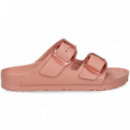 SANDALIA 2 HEBILLAS GRANDES GOMA ROSA