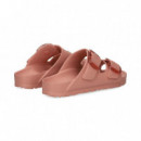 SANDALIA 2 HEBILLAS GRANDES GOMA ROSA