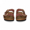 SANDALIA 2 HEBILLAS TACHUELAS ANTE LILA