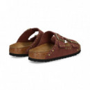 SANDALIA 2 HEBILLAS TACHUELAS ANTE LILA