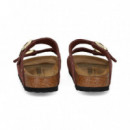 SANDALIA 2 HEBILLAS TACHUELAS ANTE LILA