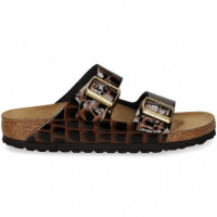 Sandalia 2 Heb Piel Briilo Negro  BIRKENSTOCK