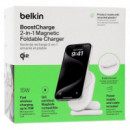 BELKIN Base de Carga Inalámbrica Plegable 2 In 1 QI2 15W  Blanca (WIZ028VFWH)