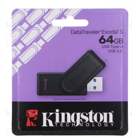 Pendrive KINGSTON Datatraveler Exodia USB Tipo-a USB 3.2 64GB Negro Naranja DTX/64GB
