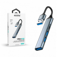 Adaptador Hub ACCETEL 4 en 1 Usb-a con 3 Puertos USB 3.0 + 1 Puerto Usb-c PCH411