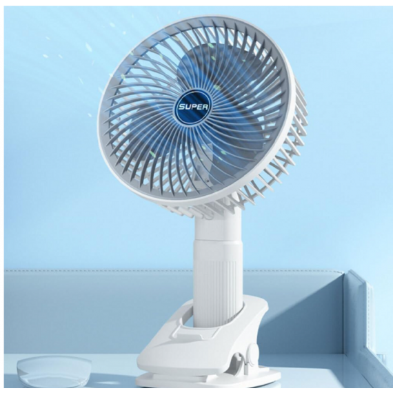 Ventilador de Escritorio M2 TEC F11 con Soporte para Teléfono, 10 Velocidades, Portátil, 1800 Mah (16094)
