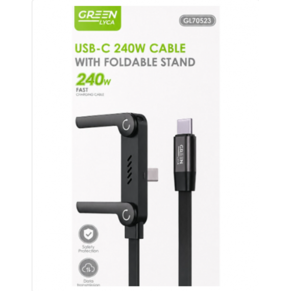 Cable con Soporte Plegable Greenlyca Usb-c 240W 120CM GL70523  GREEN LYCA