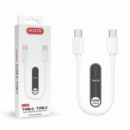 Cable Datos ACCETEL Carga Rápida 60W Usb-c a Usb-c 3A Blanco (0.30M) CU317