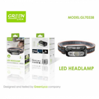 Linterna de Cabeza con Sensor Greenlyca 300MAH Capacidad de Batería 80 Minutos GL70338  GREEN LYCA