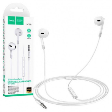 Auriculares Hoco M109 con Micr&oacute;fono y Jack 3.5mm Blanco