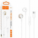 Auriculares Hoco M115 Sagacious con Micrófono USB-C Blancos
