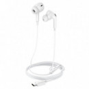Auriculares Hoco M101 Pro con Micrófono y Conexión USB-C Blanco