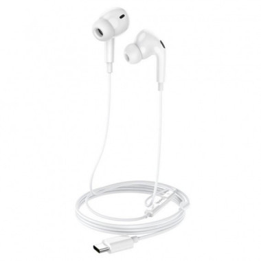 Auriculares Hoco M101 Pro con Micr&oacute;fono y Conexi&oacute;n USB-C Blanco