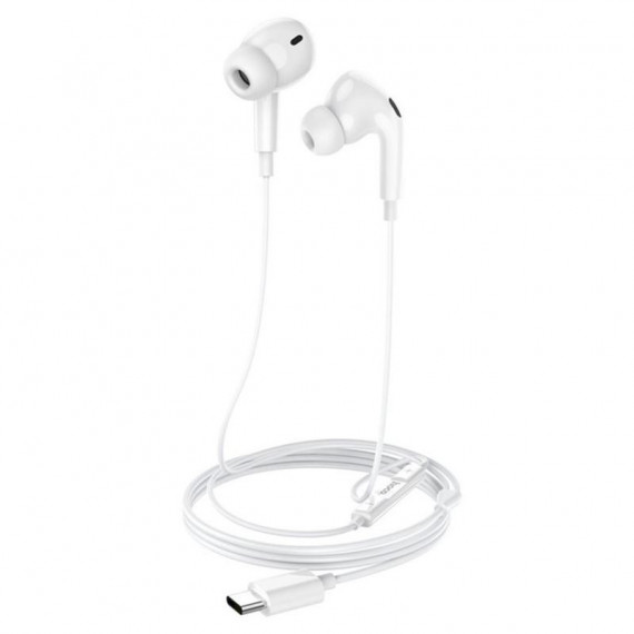 Auriculares Hoco M101 Pro con Micrófono y Conexión USB-C Blanco