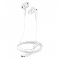 Auriculares Hoco M101 Pro con Micrófono y Conexión USB-C Blanco