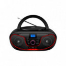 Radio CD DAEWOO DW3013 con Bluetooth, USB y Ecualizador, Color Rojo