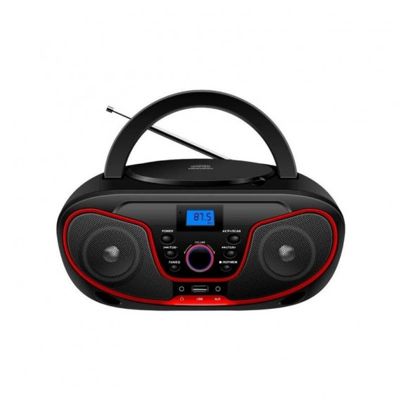 Radio CD DAEWOO DW3013 con Bluetooth, USB y Ecualizador, Color Rojo