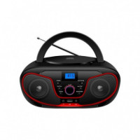 Radio CD DAEWOO DW3013 con Bluetooth, USB y Ecualizador, Color Rojo