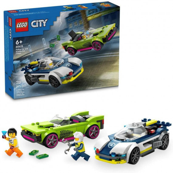 Set LEGO 60415 City Coche de Policía y Potente Deportivo