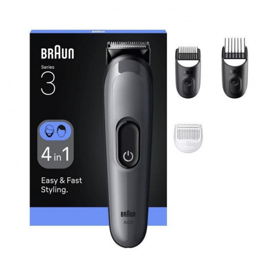 Recortadora Multifunción BRAUN AIO3500 4 en 1 para Barba, Cabello y Cuerpo