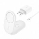 Base de Carga Inalámbrica Plegable Belkin 2 en 1 Qi2 15W Blanca (WIZ028VFWH)