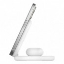 Base de Carga Inalámbrica Plegable Belkin 2 en 1 Qi2 15W Blanca (WIZ028VFWH)