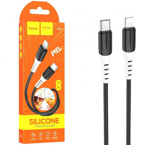 Cable HOCO X82 Usb-c a Lightning 1 Metro 3A Silicona Negro